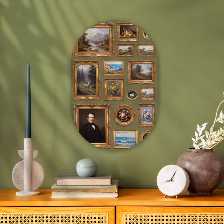 Hert - Bos - Natuur - Klassiek - Dieren Wandcirkel Ovaal Forex klein -sfeer2
