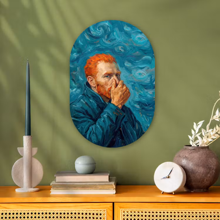 Portret - Klassiek - Blauw Wandcirkel Ovaal Forex klein -sfeer2