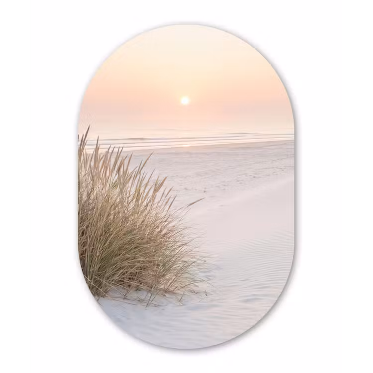Horizon - Duinlandschap - Zand Wandcirkel Ovaal Forex klein -3d