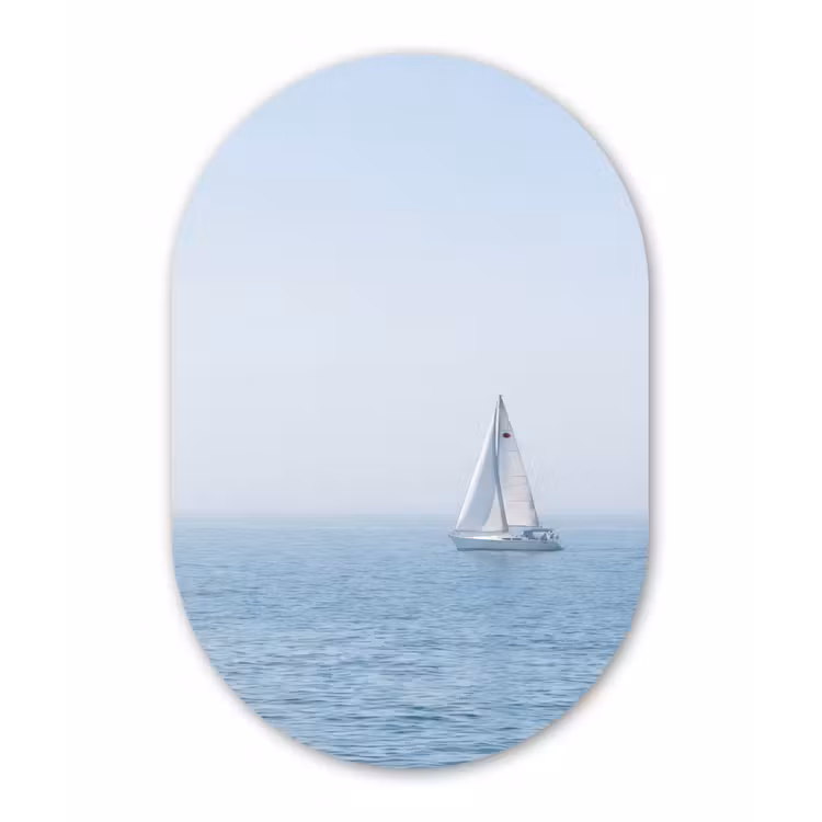 Horizon - Zeilboot - Zee Wandcirkel Ovaal Forex klein -3d