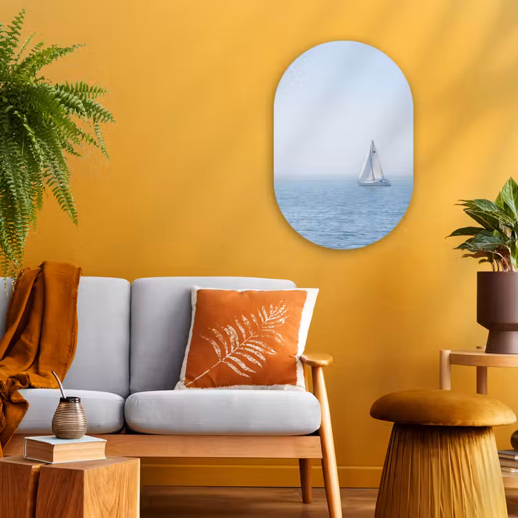 Horizon - Zeilboot - Zee Wandcirkel Ovaal Forex klein -sfeer4