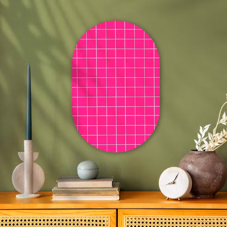 Tegels - Vierkant - Fuchsia Wandcirkel Ovaal Forex klein 630 -sfeer2