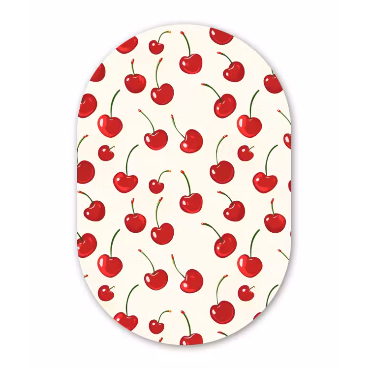 Kersen - Minimalistisch - Rood Wandcirkel Ovaal Forex klein 630 -3d