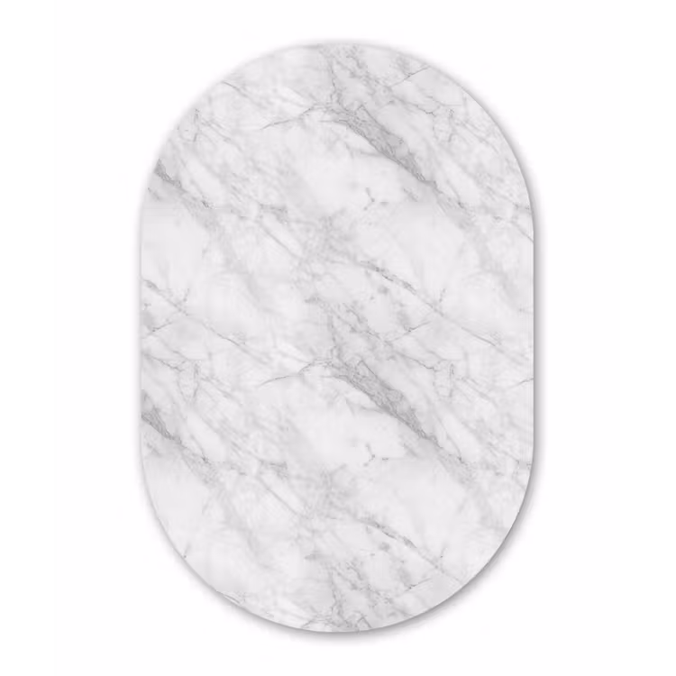 Klassiek - Marmer - Grijs Wandcirkel Ovaal Forex klein 630 -3d