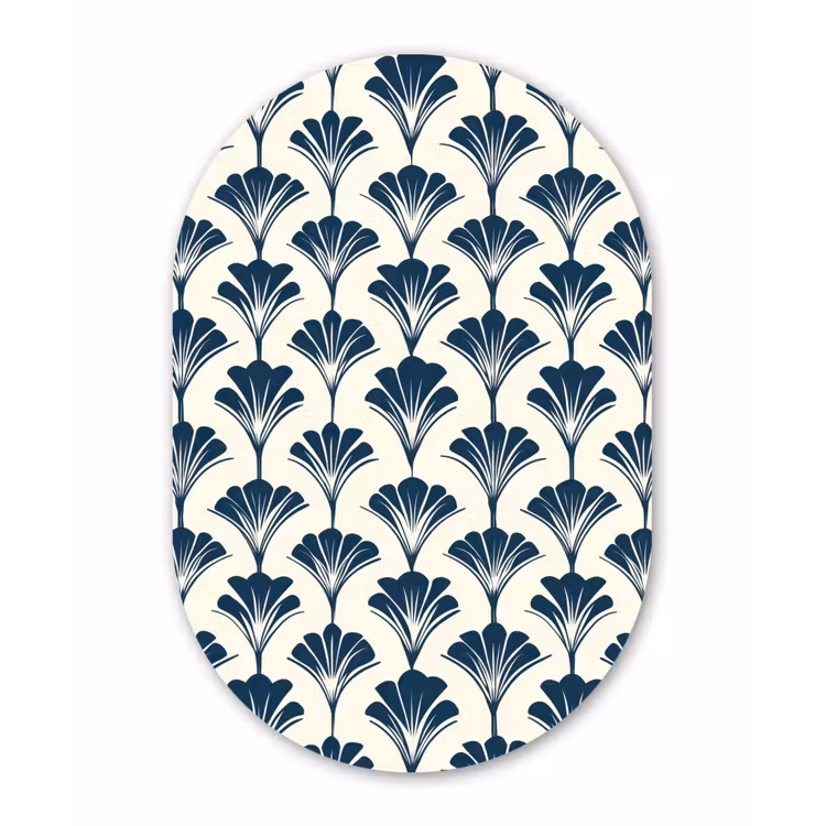 Klassiek - Motief - Blauw Wandcirkel Ovaal Forex klein 630 -3d