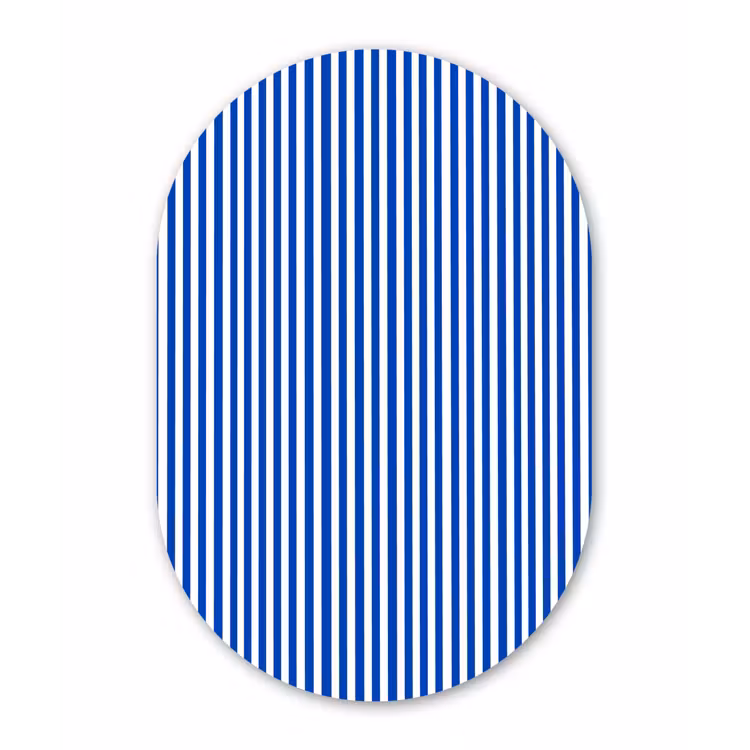 Klassiek - Strepen - Blauw Wandcirkel Ovaal Forex klein 630 -3d