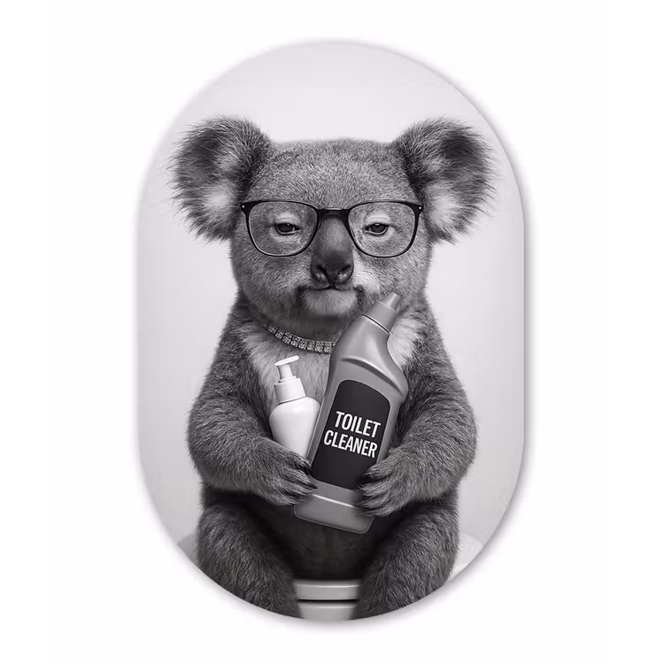 Koala - Bril - Toilet Wandcirkel Ovaal Forex klein -3d