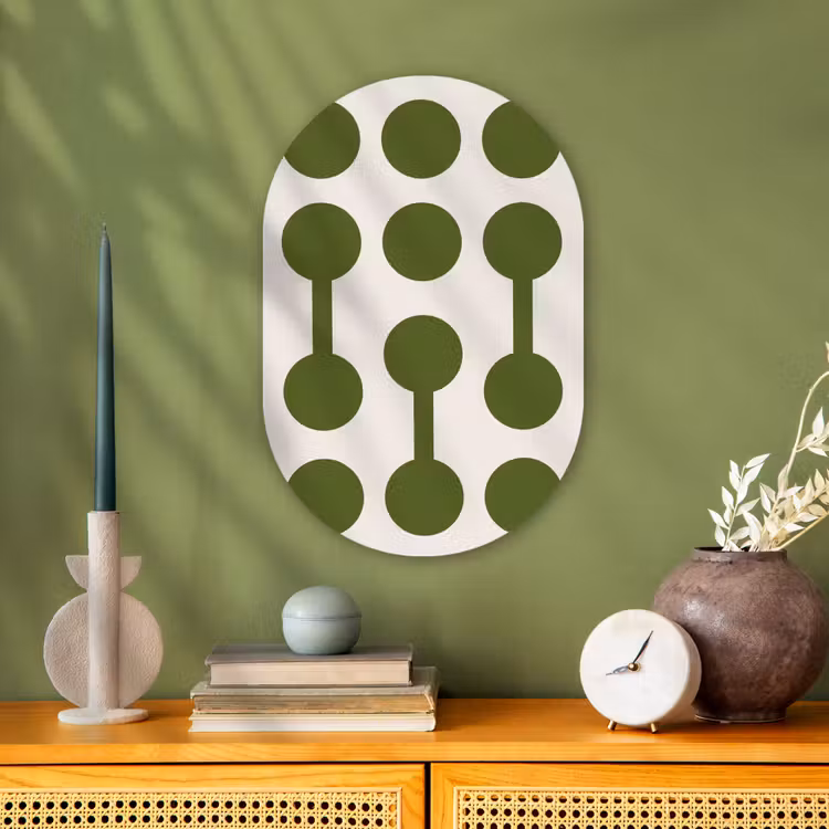Cirkels - Geometrisch - Abstract - Modern - Groen Wandcirkel Ovaal Forex klein -sfeer2