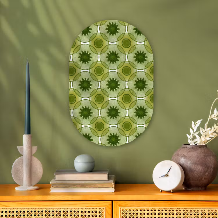 Cirkels - Patroon - Groen Wandcirkel Ovaal Forex klein 630 -sfeer2