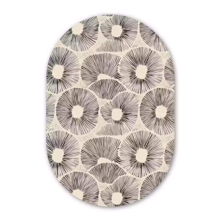Cirkels - Patroon - Zwart Wandcirkel Ovaal Forex klein 630 -3d