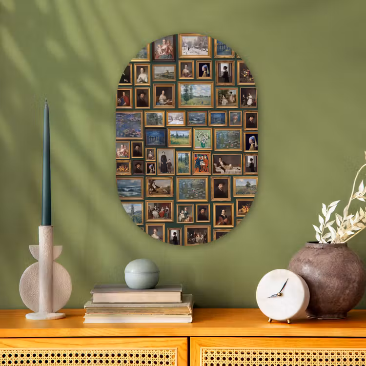 Kunst - Schilderijen - Collectie - Klassiek - Groen Wandcirkel Ovaal Forex klein -sfeer2