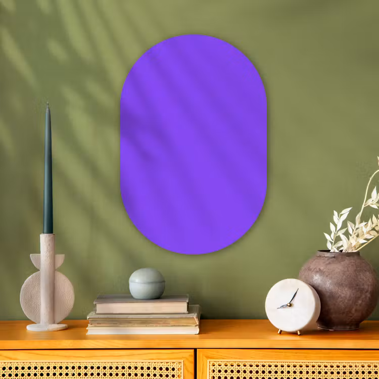 Vivid - Violet - Paars Wandcirkel Ovaal Forex klein 630 -sfeer2