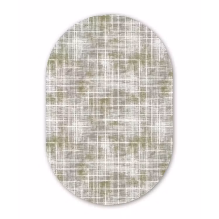 Linnen - Patroon - Groen Wandcirkel Ovaal Forex klein 630 -3d