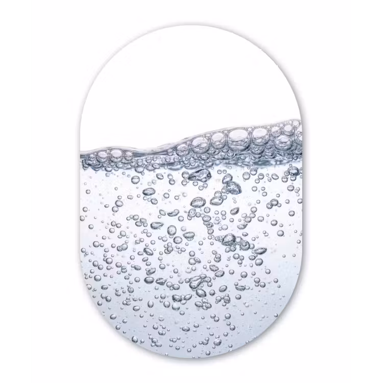 Luchtbellen - Water - Dynamisch Wandcirkel Ovaal Forex klein -3d