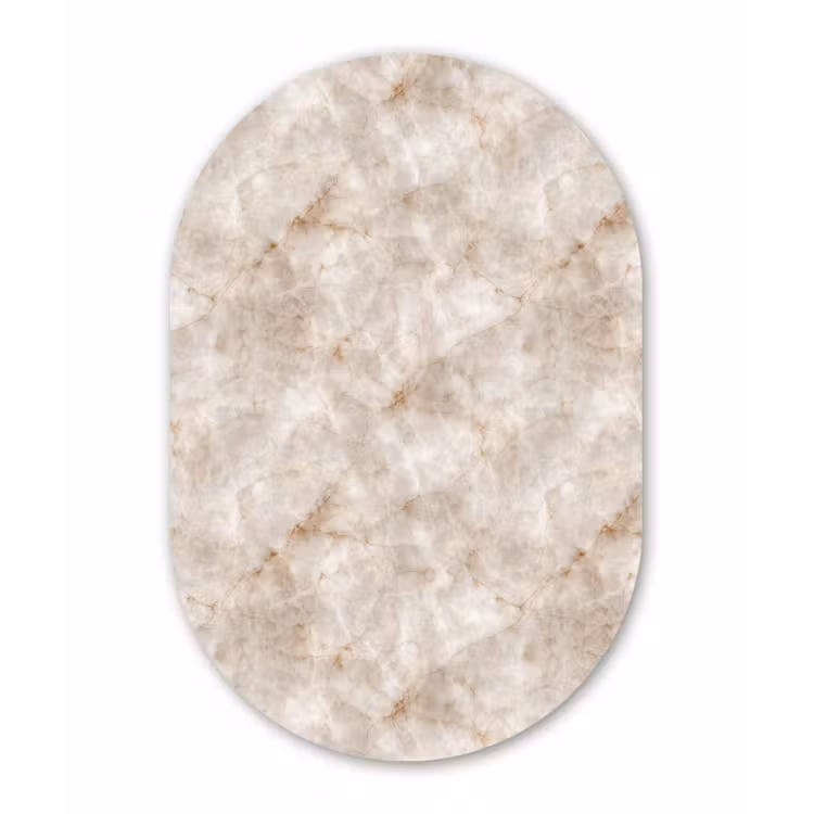 Marmer - Patroon - Klassiek Wandcirkel Ovaal Forex klein 630 -3d