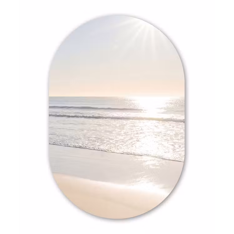 Zee - Zon - Zand Wandcirkel Ovaal Forex klein -3d