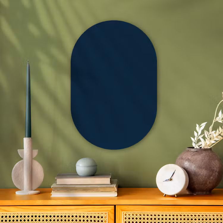 Midnight - Blue - Blauw Wandcirkel Ovaal Forex klein 630 -sfeer2