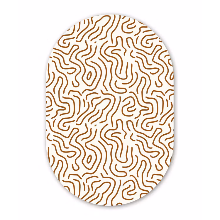 Minimalistisch - Patroon - Terracotta Wandcirkel Ovaal Forex klein 630 -3d