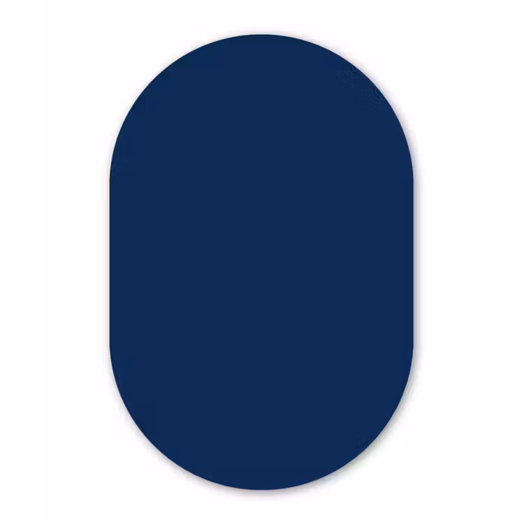 Midnight - Navy - Blauw Wandcirkel Ovaal Forex klein 630 -3d