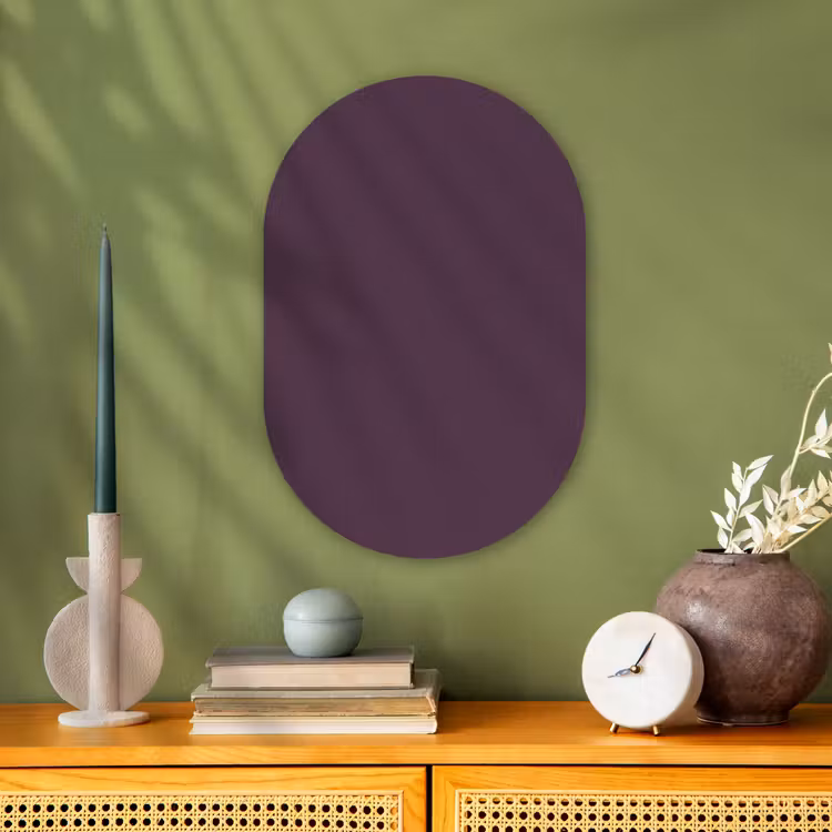 Midnight - Plum - Paars Wandcirkel Ovaal Forex klein 630 -sfeer2