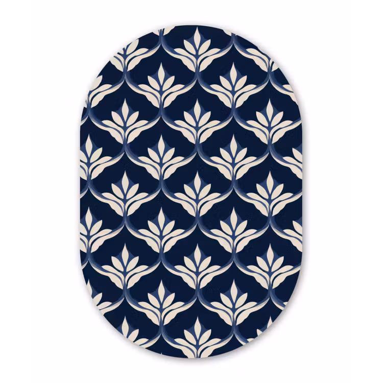 Modern - Ontwerp - Blauw Wandcirkel Ovaal Forex klein 630 -3d