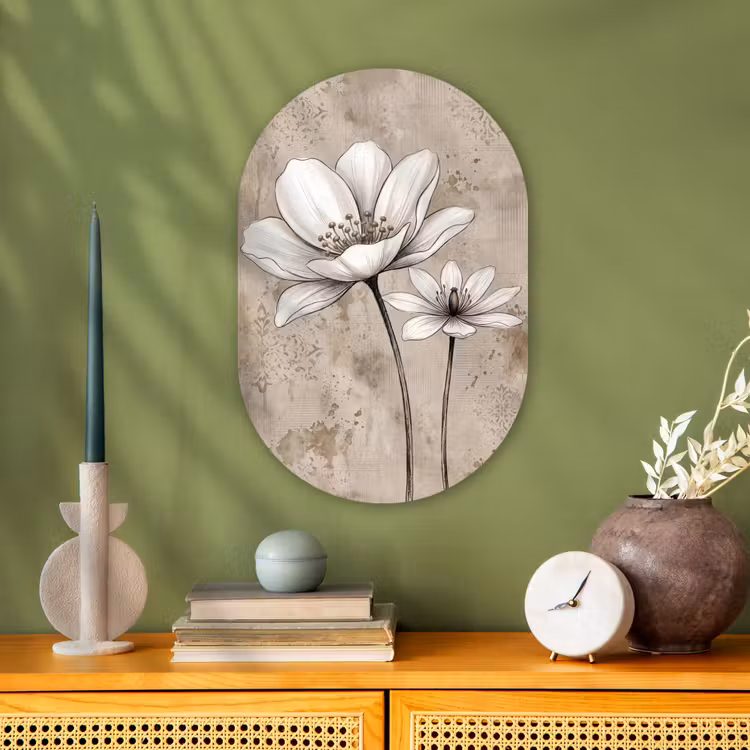 Modern - Design - Wit Wandcirkel Ovaal Forex klein -sfeer2