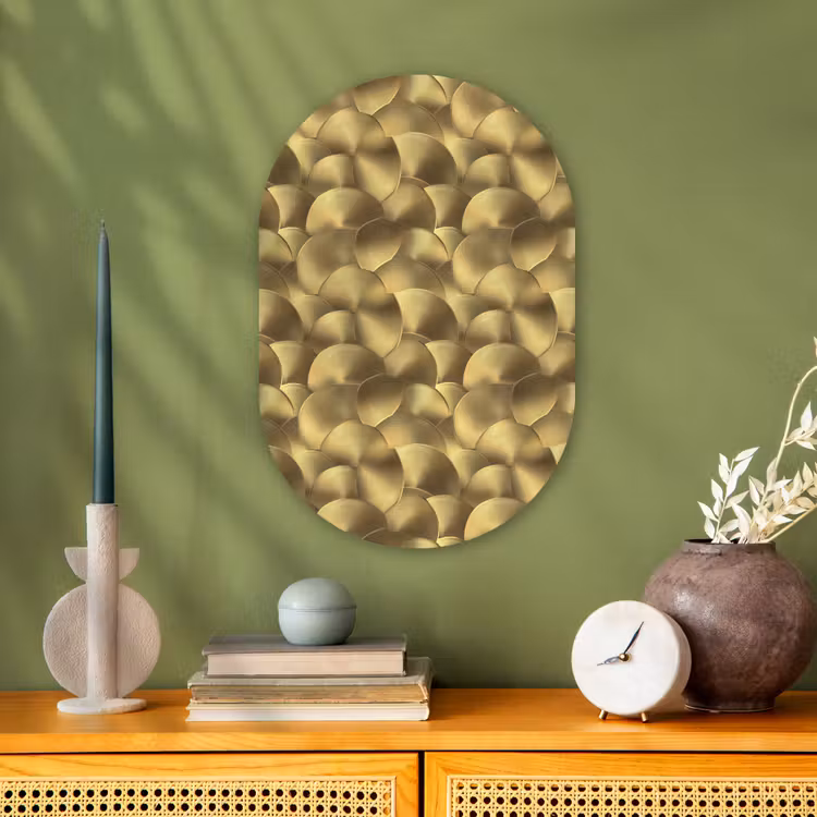Modern - Cirkel - Goud Wandcirkel Ovaal Forex klein 630 -sfeer2