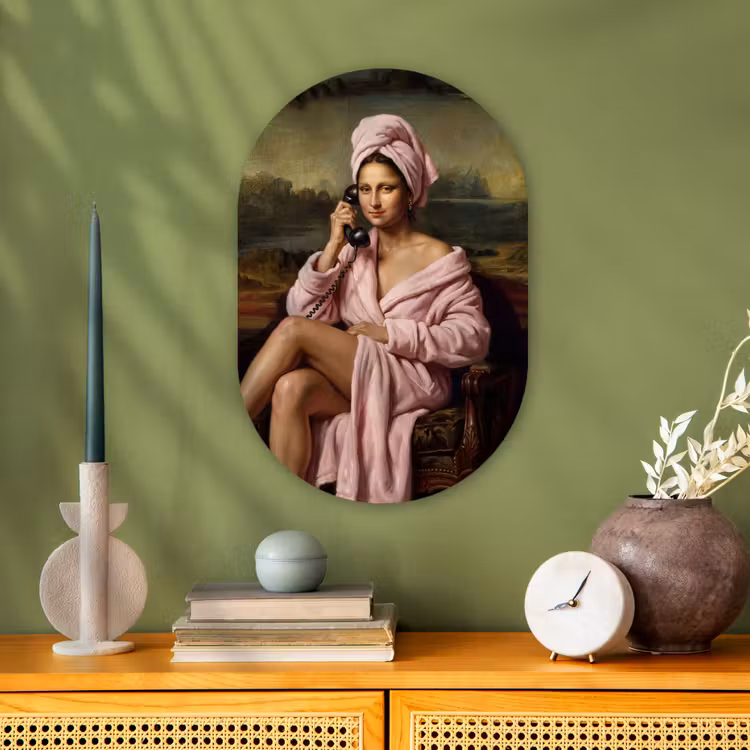 Mona - Klassiek - Roze Wandcirkel Ovaal Forex klein -sfeer2