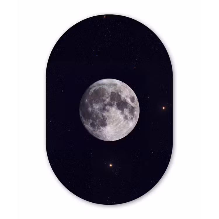 Forexbild Oval - Mond – Sterne – Weltraum - Maan - Sterren - Ruimte Wandcirkel Ovaal Forex klein