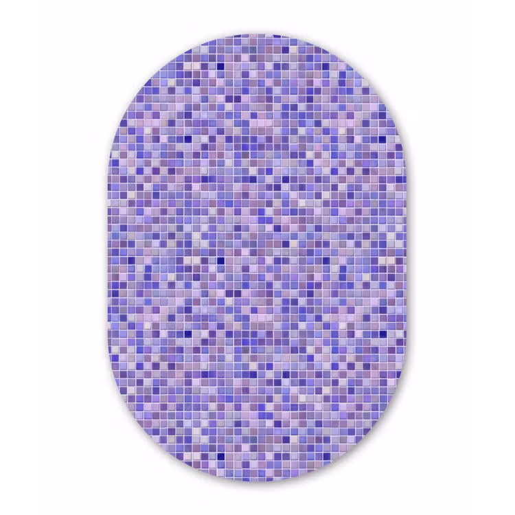 Mozaïek - Tegels - Lila - Amethist Wandcirkel Ovaal Forex klein 630 -3d