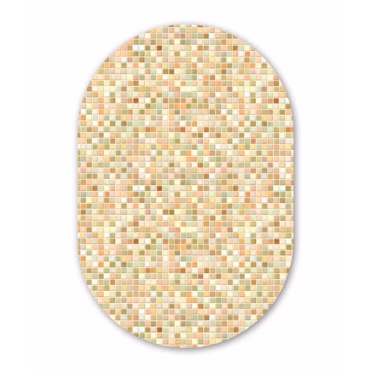 Mozaïek - Patroon - Terracotta Wandcirkel Ovaal Forex klein 630 -3d