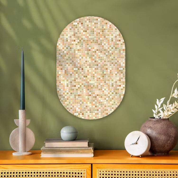 Mozaïek - Patroon - Terracotta Wandcirkel Ovaal Forex klein 630 -sfeer2