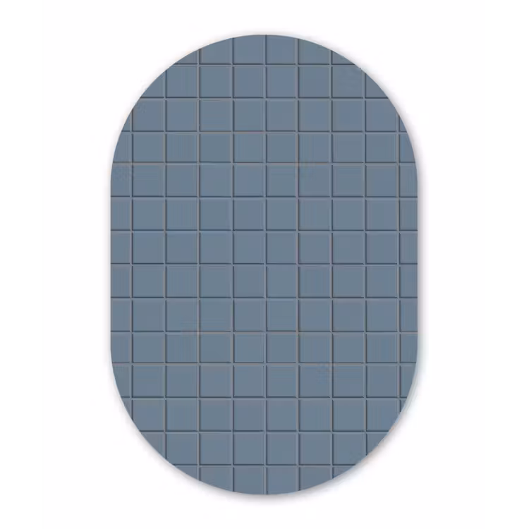Patroon - Tegel - Blauwgrijs Wandcirkel Ovaal Forex klein 630 -3d