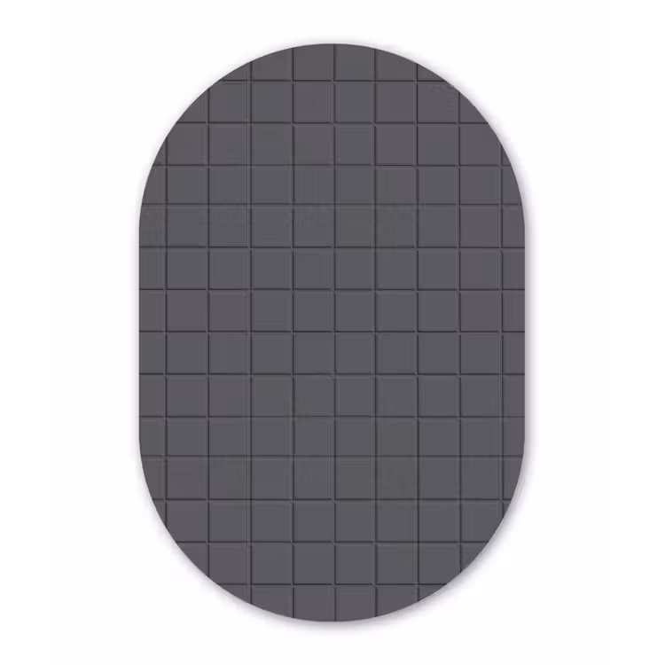 Patroon - Tegel - Grafiet - Grijs Wandcirkel Ovaal Forex klein 630 -3d