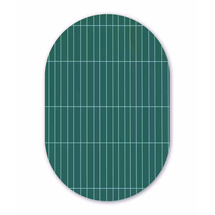 Patroon - Tegel - Saliegroen Wandcirkel Ovaal Forex klein 630 -3d