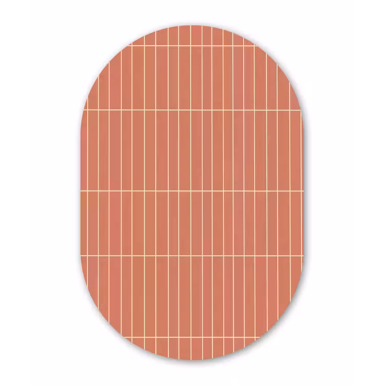 Patroon - Tegels - Terracotta Wandcirkel Ovaal Forex klein 630 -3d