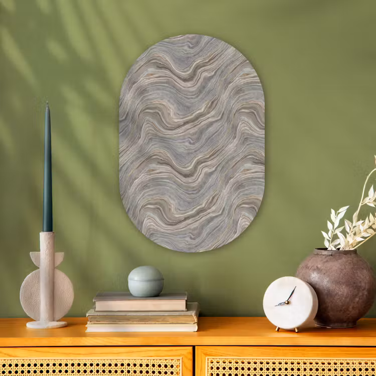 Patroon - Sereen - Paars - Groen Wandcirkel Ovaal Forex klein 630 -sfeer2
