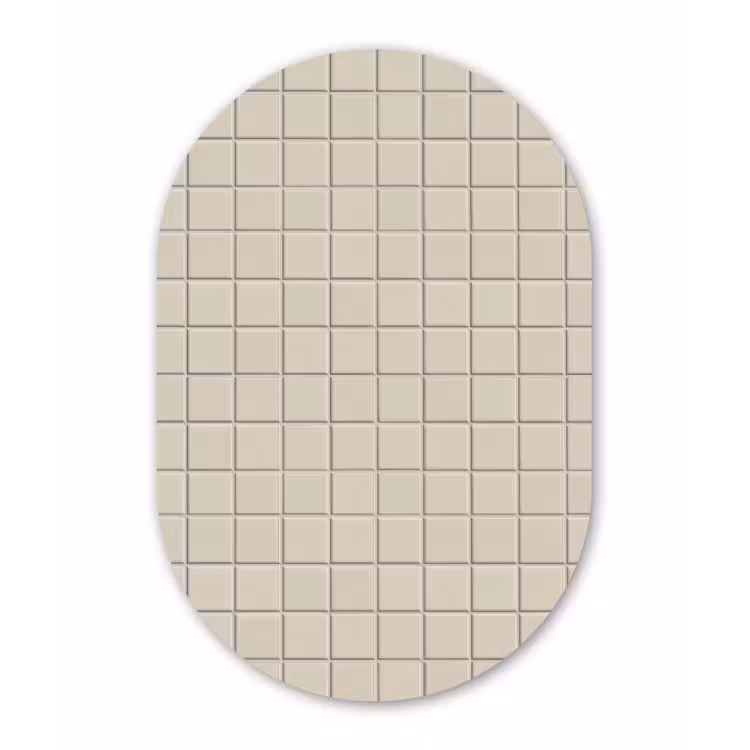 Patroon - Tegels - Taupe Wandcirkel Ovaal Forex klein 630 -3d