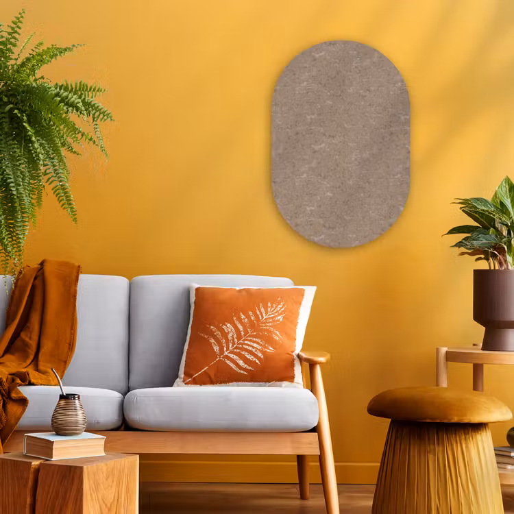 Patroon - Kalksteen - Beige Wandcirkel Ovaal Forex klein 630 -sfeer4