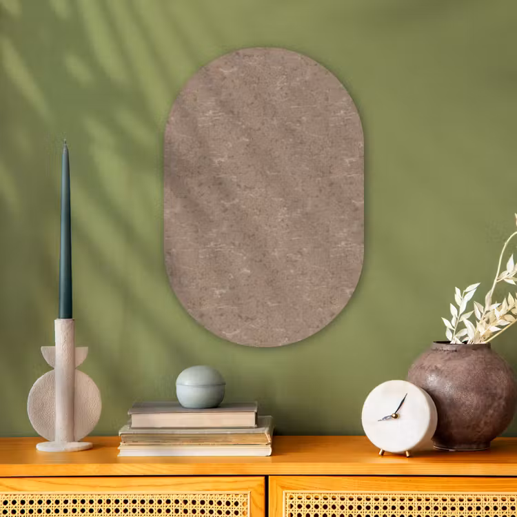 Patroon - Kalksteen - Beige Wandcirkel Ovaal Forex klein 630 -sfeer2