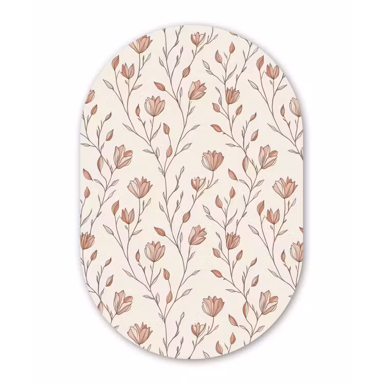 Patroon - Klassiek - Roze Wandcirkel Ovaal Forex klein 630 -3d