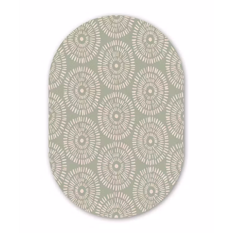Patroon - Cirkels - Abstract - Modern - Groen Wandcirkel Ovaal Forex klein -3d
