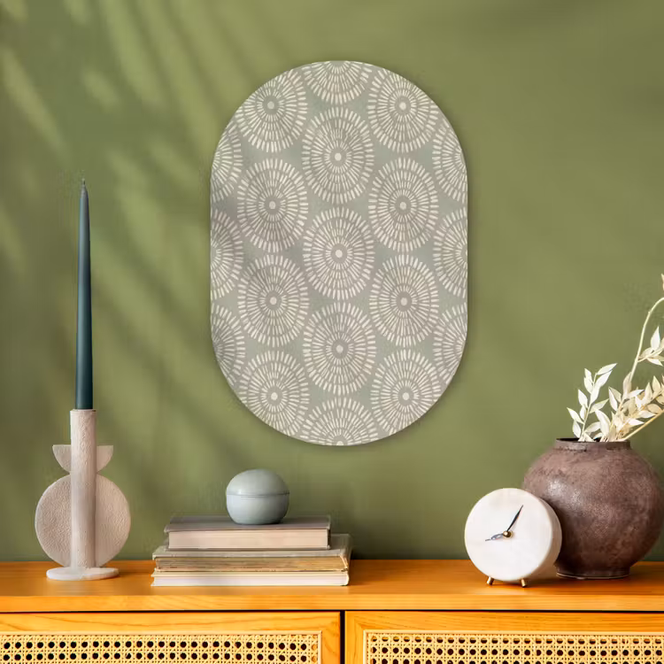Patroon - Cirkels - Abstract - Modern - Groen Wandcirkel Ovaal Forex klein -sfeer2