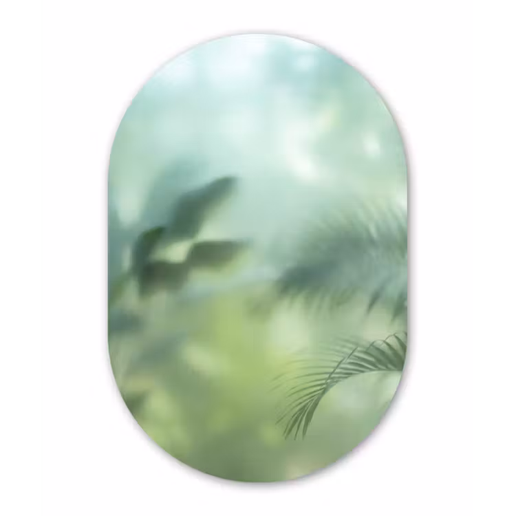 Natuur - Vervaagd - Groen - Abstract - Modern Wandcirkel Ovaal Forex klein -3d