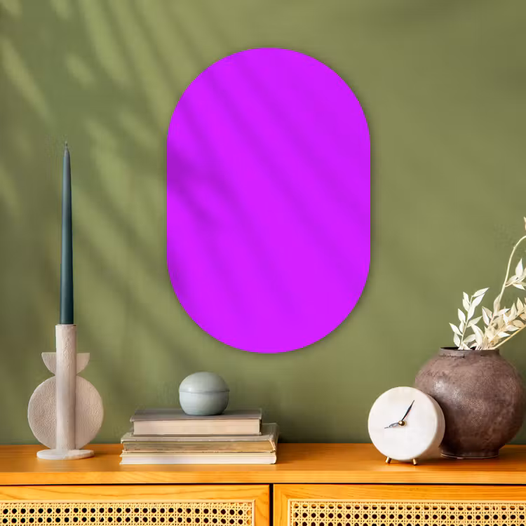 Neon - Orchid - Paars Wandcirkel Ovaal Forex klein 630 -sfeer2