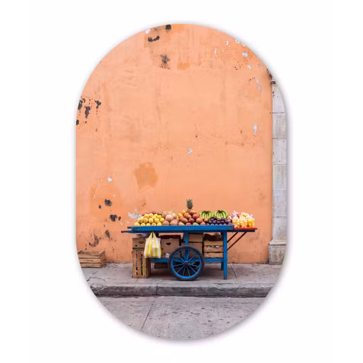 Forexbild Oval - Obst – Kar – Straße - Fruit - Kar - Straat Wandcirkel Ovaal Forex klein