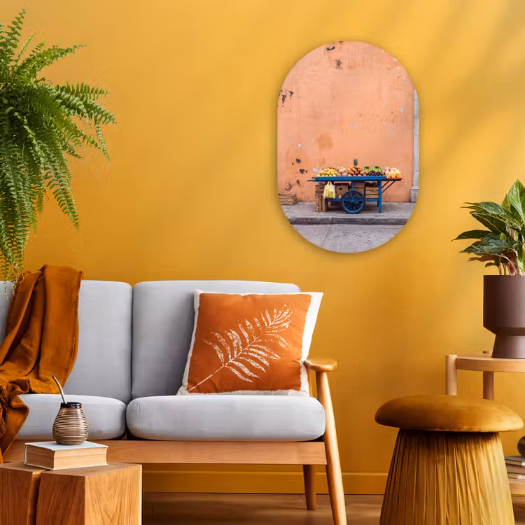 Forexbild Oval - Obst – Kar – Straße - Fruit - Kar - Straat Wandcirkel Ovaal Forex klein
