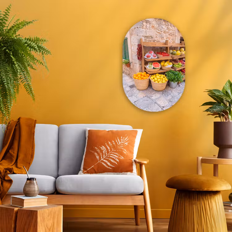 Forexbild Oval - Obst – Markt – Frisch - Fruit - Markt - Vers Wandcirkel Ovaal Forex klein