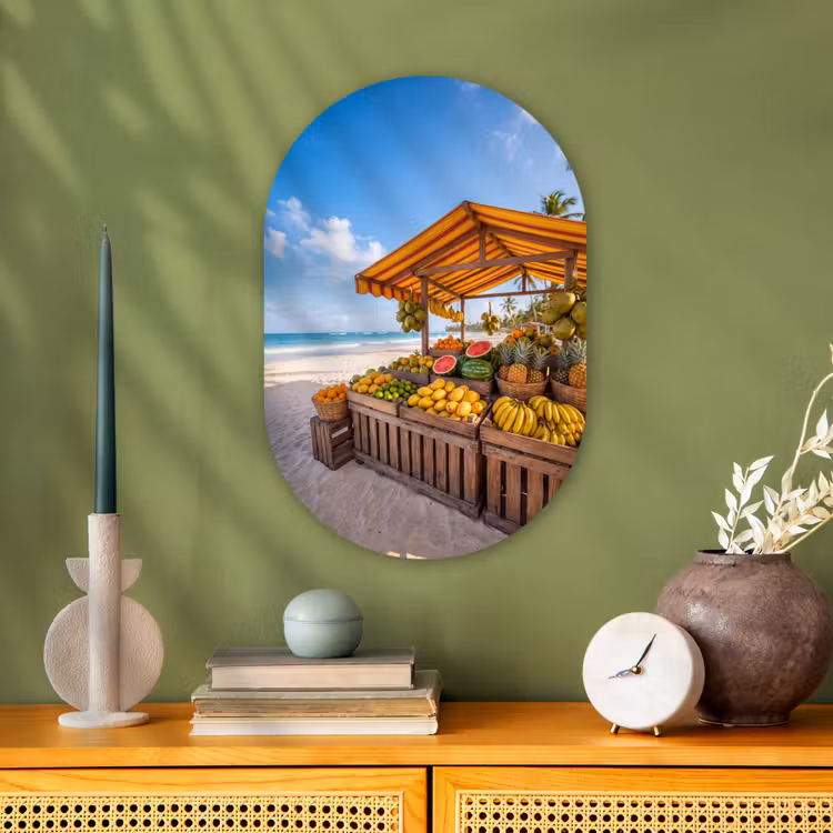 Forexbild Oval - Obst – Strand – Tropisch - Fruit - Strand - Tropisch Wandcirkel Ovaal Forex klein