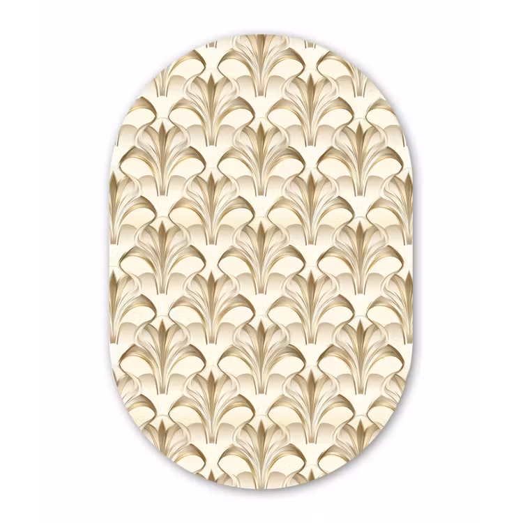 Ornament - Barok - Goud Wandcirkel Ovaal Forex klein 630 -3d